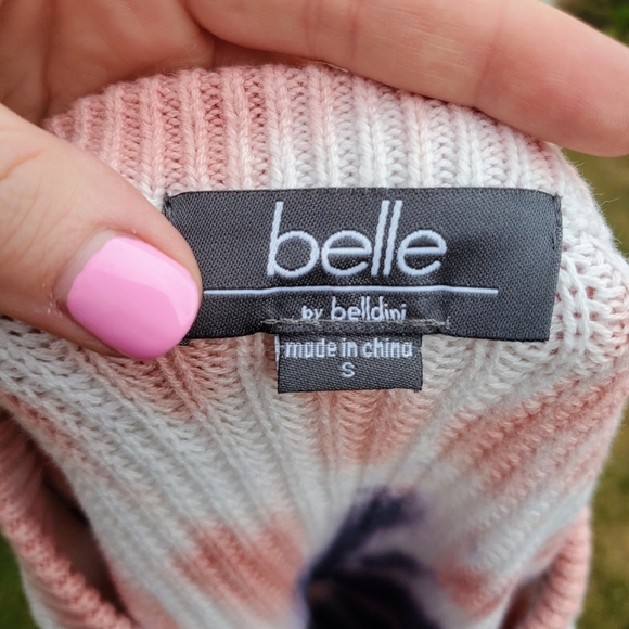 Belle by Belldini Women's Tie-Dye Crew Neck Sweater Size Small NWOT - Picture 2 of 16